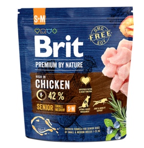 Brit Premium by Nature Senior S plus M - Hrana uscata completa cu formula pe baza de pui, destinata cainilor seniori (7+ ani) de talie mica si medie (1–25 kg)