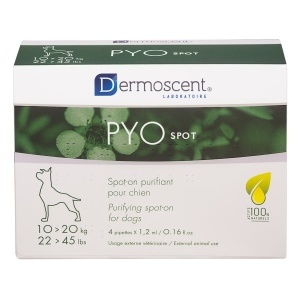 Dermoscent Pyo Spot – Tratament (tip spot-on) pentru caini de talie medie (10-20 kg), 4 pipete