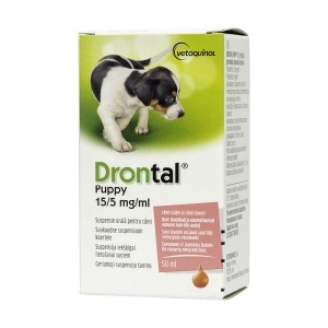 Drontal Puppy 15/5 mg/ml – Suspensie orala pentru tratamentul infestatiilor intestinale la pui de caine, 50 ml