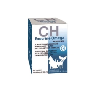 Exocrine Omega Mini – supliment alimentar pentru digestie si absorbtia nutrientilor din alimente la caini si pisici de talie mica, 40 comprimate