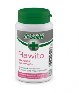 Flawitol Puppy – Complex vitaminic pentru catei de talie mica si medie, 120 tablete
