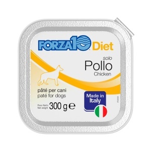 FORZA10 SOLO DIET CHICKEN DOG ALU 300 g – Hrana umeda monoproteica cu pui pentru caini cu sensibilitati alimentare, 300g