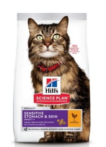 Hill's Science Plan Sensitive Stomach & Skin – Hrana uscata pentru pisici adulte pentru sanatatea digestiva, a pielii si a blanii 3kg