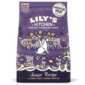 Lily’s Kitchen Turkey & Trout Senior – Hrana Uscata Fara Cereale cu somon pentru Caini Seniori, 2.5 kg