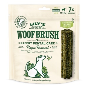 Lily's Kitchen Woofbrush pentru caini de talie medie – Batoane pentru igiena orala, 7 buc x 196 g