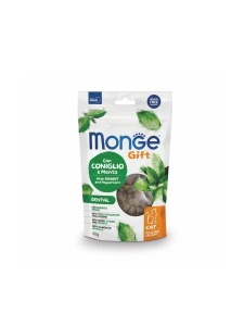 Monge Gift Filled&Crunchy Dent Rabbit&Peppermint 60gr - Hrana complementara cu Iepure, Somon si Menta pentru cainii adulti