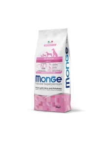 Monge Super Premium Adult Pork Rice & Potatoes - Hrana uscata completa cu porc si orez pentru caini adulti