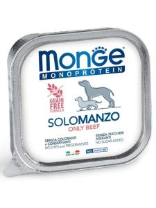 Monge Super Premium Monoprotein Pate 100% Beef - Hrana umeda completa tip pateu cu vita pentru caini adulti