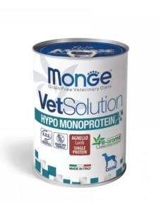 Monge Vetsolution Pate Hypo Monoprotein Lamb 400gr -Hrana umeda dietetica completa cu miel pentru caini cu alergii alimentare