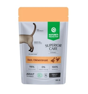 Nature's Protection Superior Care Urinary cu Rata, Piept de Pui si Merisoare – Hrana umeda completa pentru pisici adulte 85gr