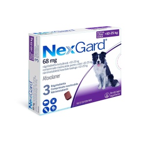 NexGard L 10-25 kg -Pastile antiparazitare impotriva puricilor si capuselor, 3 comprimate