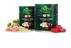 Nuevo Dog Junior – Chicken & Beef with Rice + Calcium, hrana umeda completa