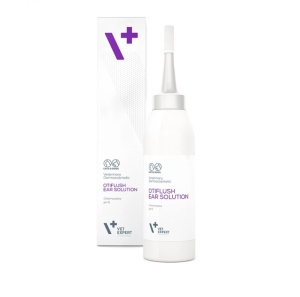 OtiFlush – Solutie auriculara antiseptica cu clorhexidina si Tris-EDTA pentru caini si pisici, 125 ml
