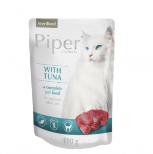 Piper – Hrana umeda cu ton pentru pisici adulte sterilizate, 100g