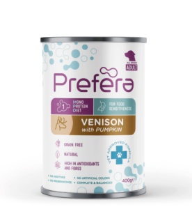 Prefera MPD Adult- Hrana umeda cu cerb si dovleac pentru pisici adulte, 400gr