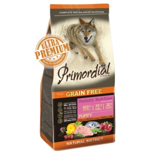 Primordial Grain-Free Holistic Dog Puppy Chicken&Sea Fish - Hrana uscata completa ultra premium cu pui si peste special pentru puii de caine aflati in perioada de crestere, 12kg