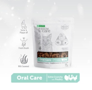Superior Care Recompense Oral Care cu Pasare pentru Pisici Adulte - Recompense functionale pentru igiena orala pentru pisici adulte, 75g - Img 2