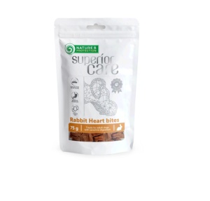 Superior Care Recompense Rabbit Hearts pentru Caini Adulti - Recompense super premium pentru caini adulti pentru sensibilitate digestiva si controlul al greutatii, 75gr