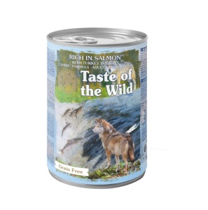Taste of the Wild Dog Conserva cu Somon si Curcan in Sos - Hrana umeda completa cu curcan pentru caini adulti si seniori, 390g