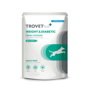 TrovetPlus Weight & Diabetic 300 gr– Hrana umeda cu pui pentru controlul greutatii si glicemiei la caini
