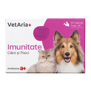 VetAria+ supliment imunitate caini si pisici twistoff 30 capsule