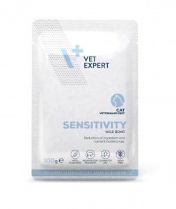 VetExpert Sensitivity Cat – dieta veterinara umeda monoproteica pentru pisici, cu mistret, 100 g