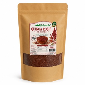 Quinoa roșie 1 kg – aromă delicată și textură plăcută, ideală pentru salate și garnituri – Ambalaj SmartZip resigilabil  - Img 2