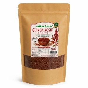 Quinoa roșie 1 kg – aromă delicată și textură plăcută, ideală pentru salate și garnituri – Ambalaj SmartZip resigilabil  - Img 2