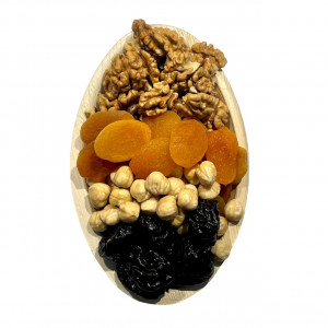 Mix fructe uscate-Nucă,Alune de padure coapte,Caise uscate,Prune uscate 500g - Img 2
