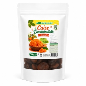 Caise deshidratate naturale 500g – 100% naturale, fără conservanți, întregi – Ambalaj SmartZip resigilabil