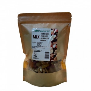Mix fructe uscate-Nucă, Migdale,Caise uscate,Merisoare confiate 500g