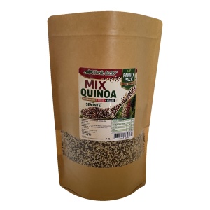 Quinoa mix 1 kg -amestec de alb, rosu si neagra, ingredient versatil pentru preparate sanatoase, ambalaj SmartZip resigilabil - Img 2