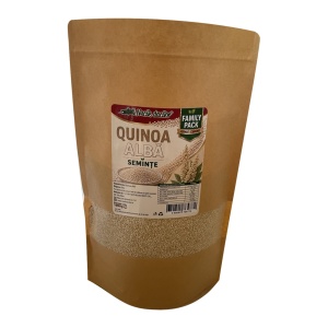 Quinoa albă 1kg, pentru salate, garnituri și rețete echilibrate, ambalaj resigilabil SmartZip - Img 2