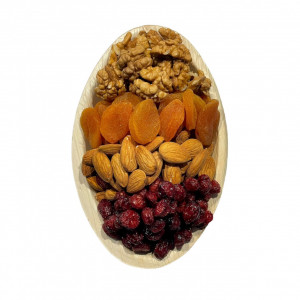 Mix fructe uscate-Nucă, Migdale,Caise uscate,Merisoare confiate 500g - Img 2