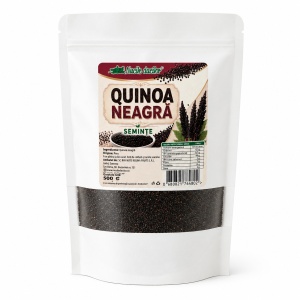 Quinoa neagră 500 gr – semințe naturale, sursă de proteine și fibre – Ambalaj SmartZip resigilabil - Img 2