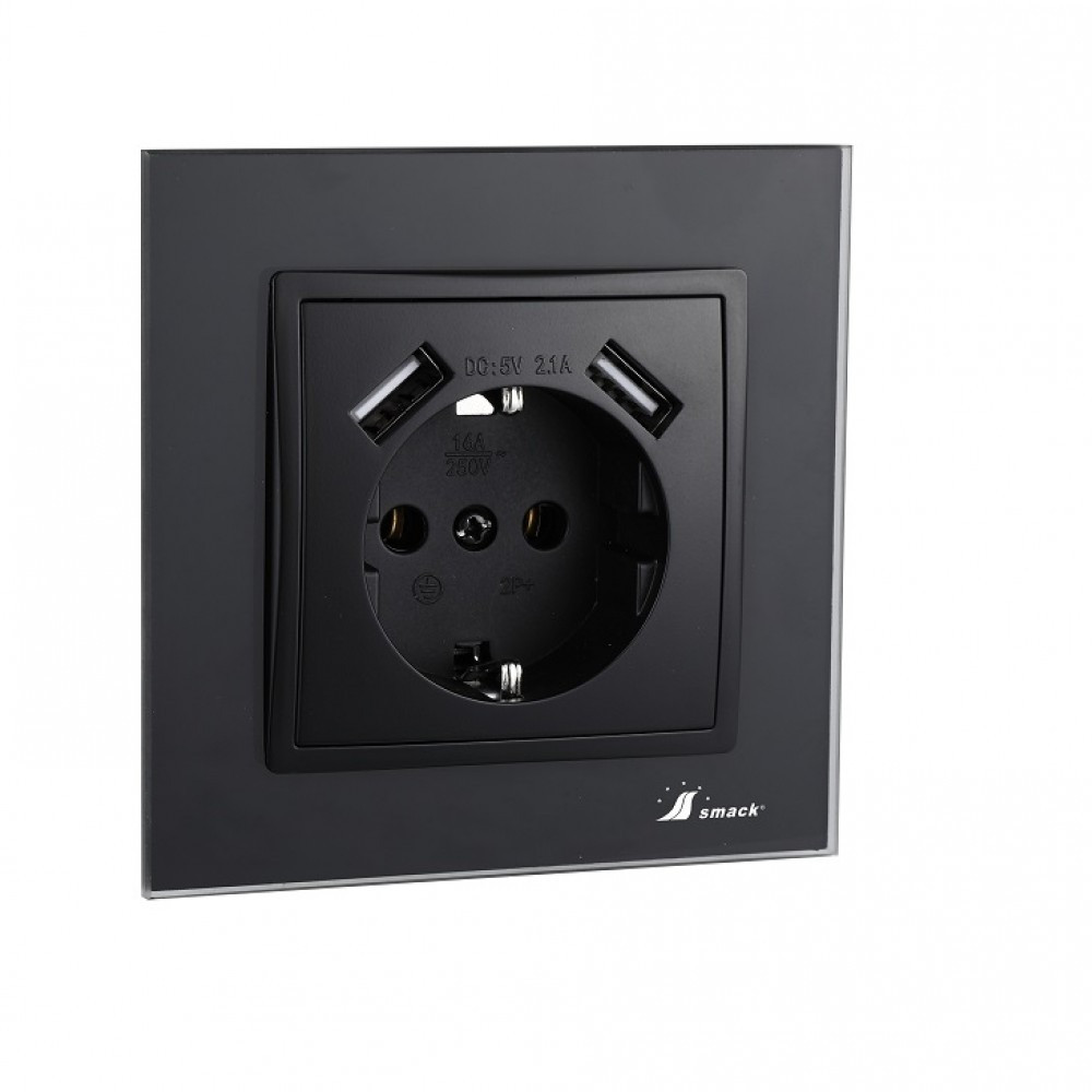 Prize &amp; Intrerupatoare rama sticla Negru