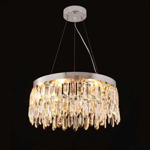 Candelabru cristal Led cu Telecomanda, Elit's, Ayala II, 74W Argintiu