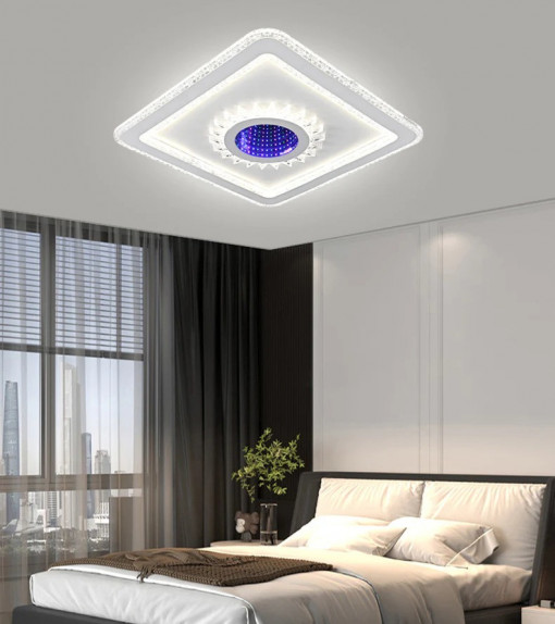 Lustra LED Cu Telecomanda, Elit's, EsnR9017/500, 134W, Alb