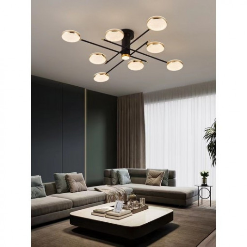 Lustra LED , Elit's EsnL7680-8+1BK+GD, 154w