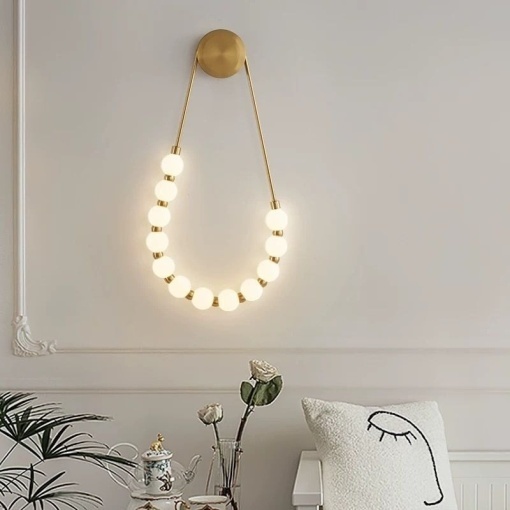 Aplică LED Modernă – 60W, 10 Surse, 3 Tipuri de Lumină, Design Auriu/Alb, 30×58×4 cm