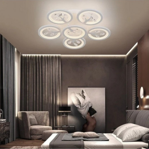 Lustra LED Cu Telecomanda, 144W, Elit's, Esn K27-5+1
