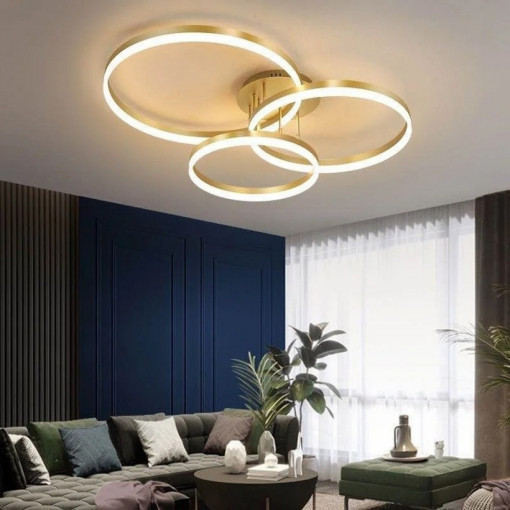 Lustra LED Cu Telecomanda, Elit's Esn5185-3 GF, 160w, Gold