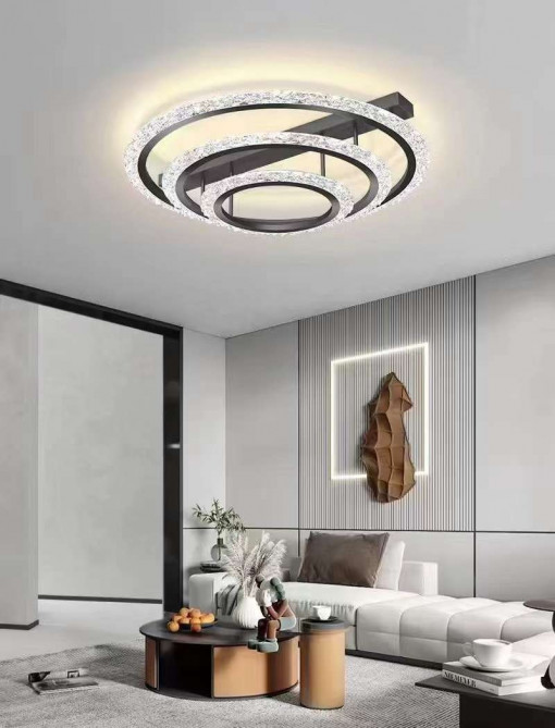 Lustra LED Cu Telecomanda, Elit's, EsnM401-BK, 112W, Negru