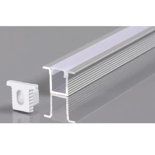 Profil LED Încastrat 10 × 10 – 2 m, Aluminiu