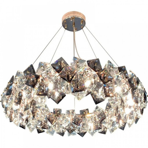 Candelabru Cristal, Elit's EsnWL348-500, 6 X E14, Cromat, 50 cm