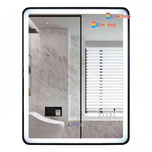 Oglinda Baie cu Led, 60x90 cm, Functie dezaburire, Ceas si Termometru, Elit's esn36