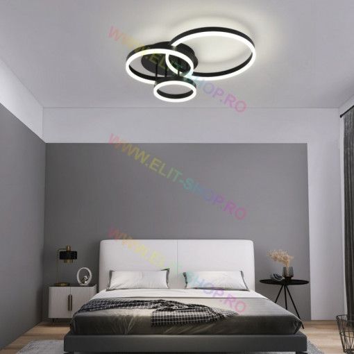 Lustra LED Cu Telecomanda, Elit's Esn1708-BK, 154W