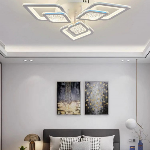 Lustra LED Cu Telecomanda, Elit's, EsnM408-3, 75W, Alb