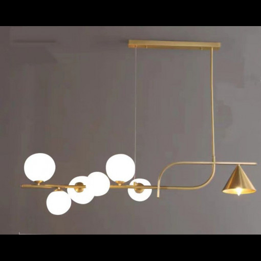 Lustra LED, Glob ALB, Suspendata, GOLD