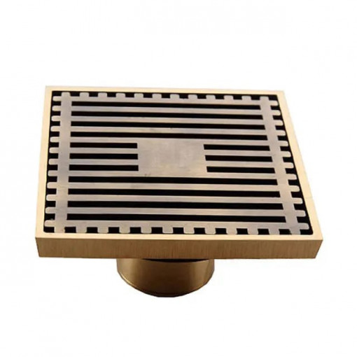 Sifon pardoseala sistem antimiros Es, Alama Elit's 100 mm , Bronz Antichizat tip Rigola